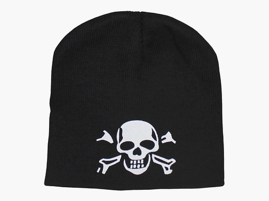 Unknown knitted beanie with skull black