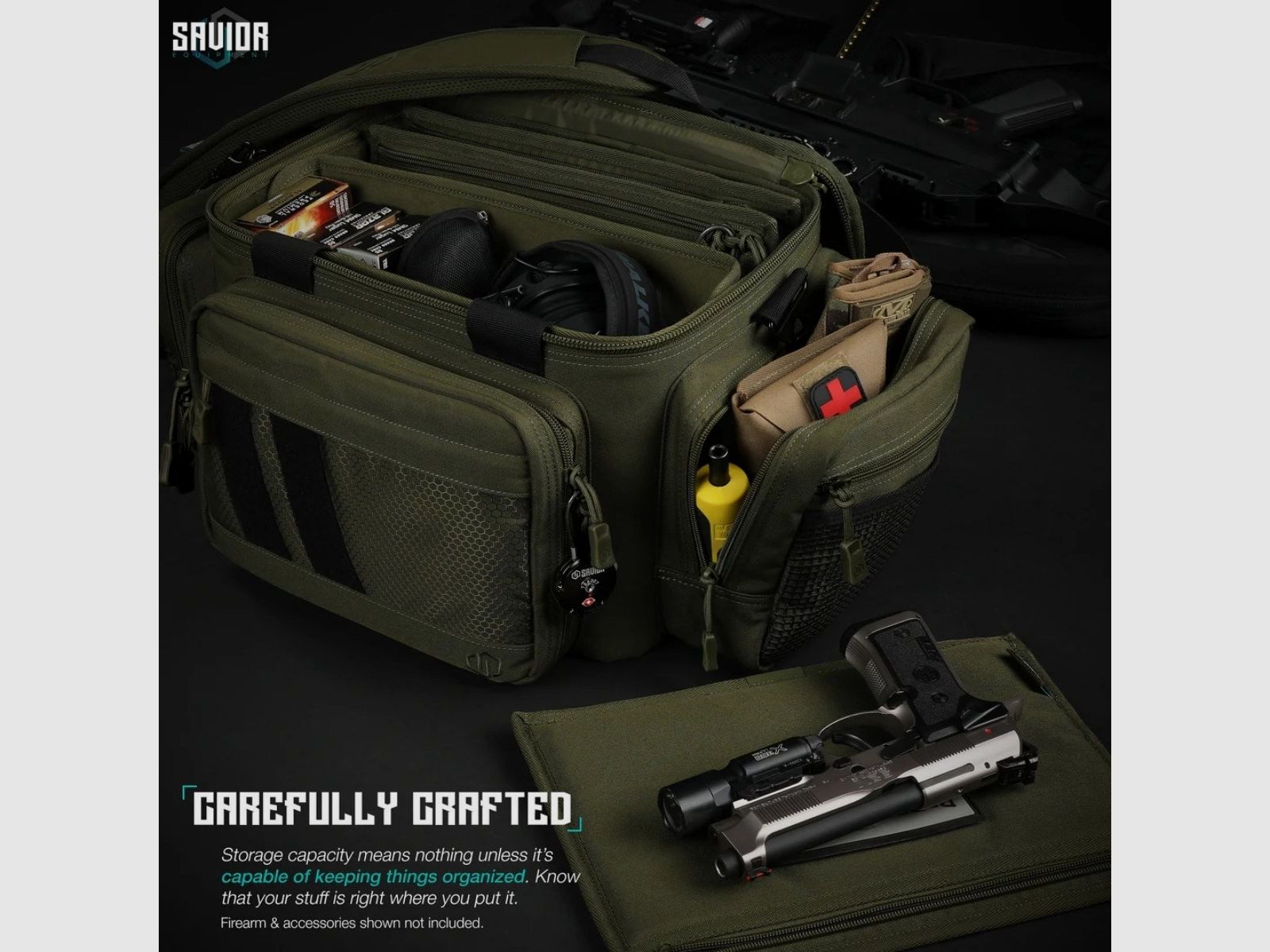 Savior – Sac de tir pour pistolet – Vert – RA-3GUN-WS-OG, image 4 sur 7