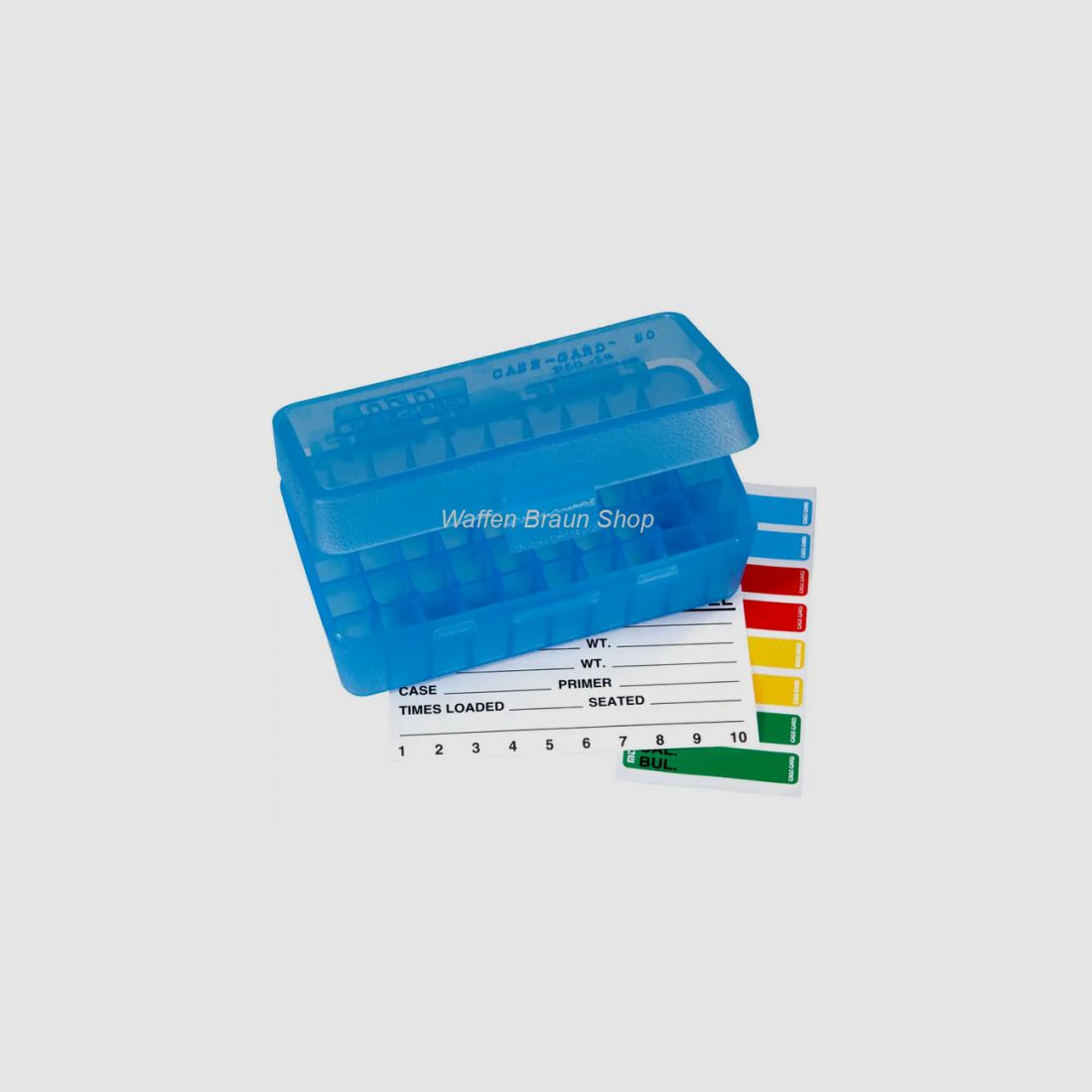 MTM scatola con coperchio .38/.357 per 50 pezzi.