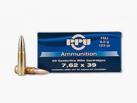 PPU PRVI PARTIZAN Munition Kal. 7,62X39 FMJ 123gr.