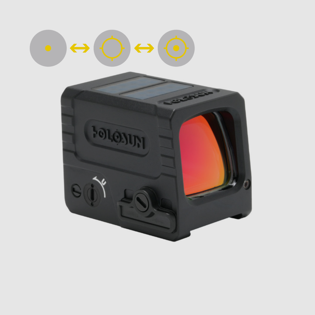 Holosun Viseur Reflex AEMS-MICRO-GD-MRS avec réticule doré : point 2MOA & point circulaire 65MOA, image 1 sur 2