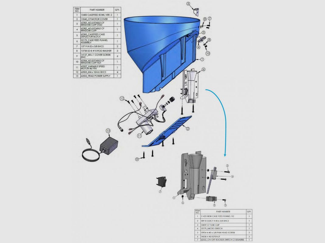 Casefeeder-motor met variabele snelheid, afbeelding 1 van 2