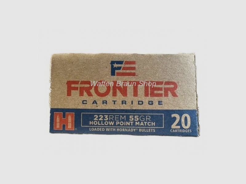 Hornady FR140 Frontier Ammo .223 rem 55 gr. HP 20 Stück