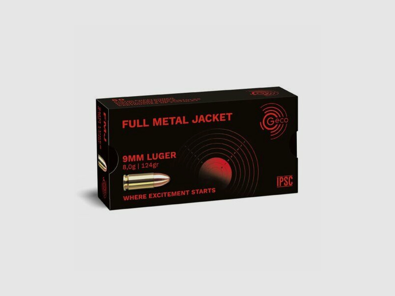GECO 9 mm Luger Full Metal Jacket 8.0g/124gr