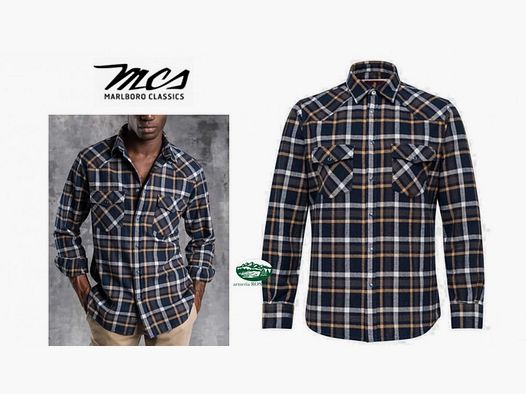 MCS Camicia in flanella pesante a quadri Stone Washed 05024