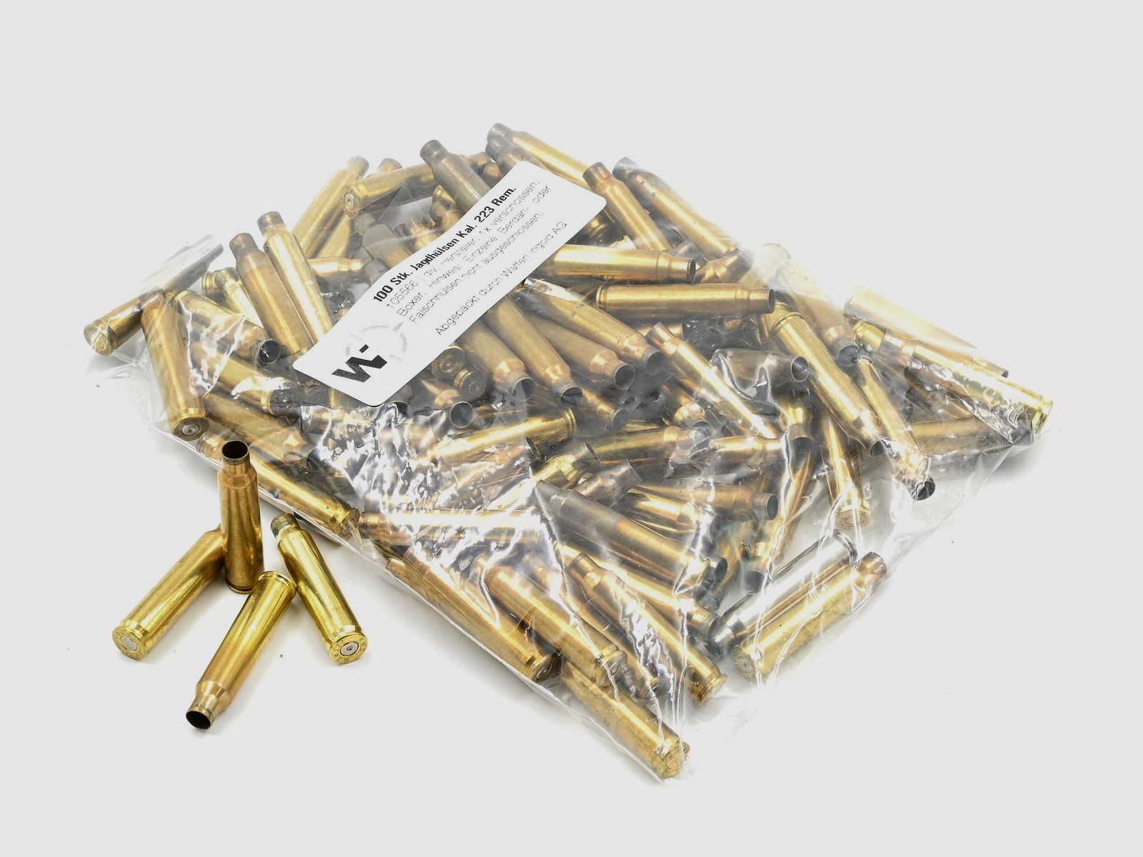 Étuis de chasse divers fabricants .223 Rem., 100 pcs., Boxer, 1x tiré
