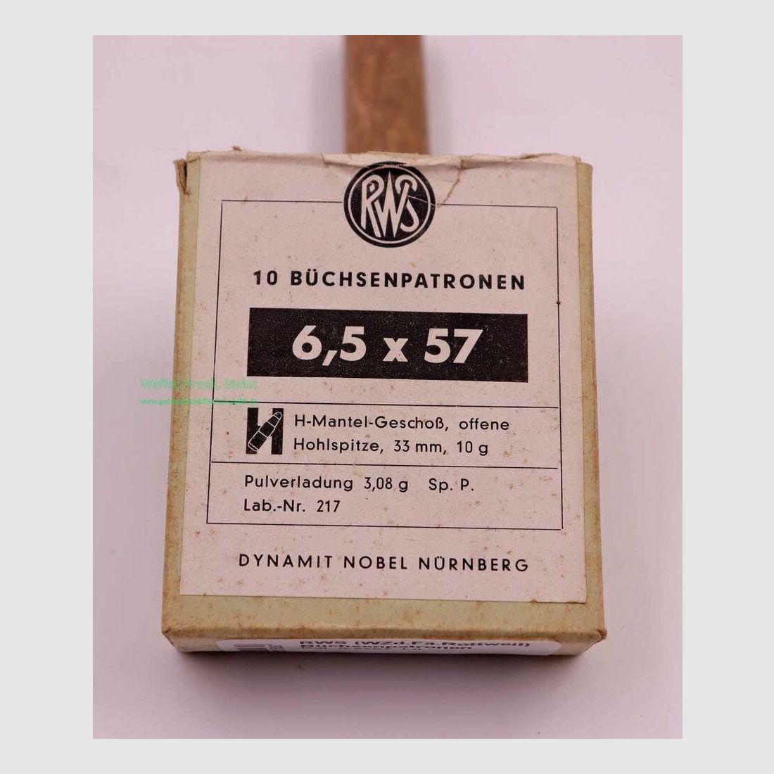 RWS (WZd.Fa.Rottweil) Büchsenpatronen 6,5x57