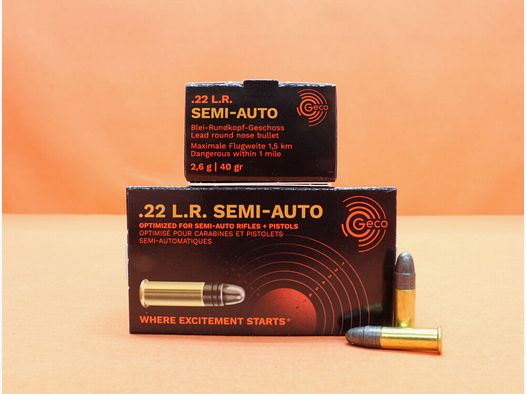 Cartucho GECO .22lr GECO 40grs LRN (2318599) Semi-Auto VE 50 cartuchos