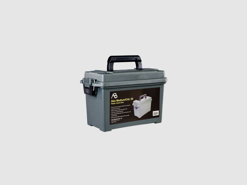 Munitionskiste Gr. 2 abschliessbar 35 x 18 x 22cm schlagfester Kunststoff Oliv Transportbox Ammo