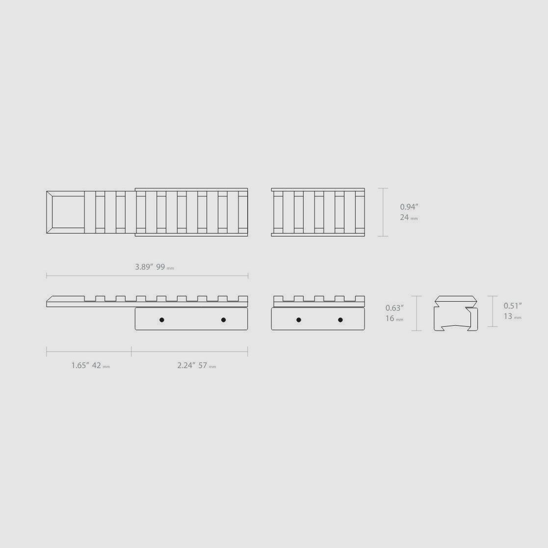 HAWKE 22400 Adapterschienen 11MM AIRGUN / 3/8" RIFLE TO WEAVER PICATINNY 2 Stück