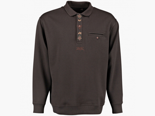 OS Trachten Heren Jacht Sweatshirt met Polokraag | L