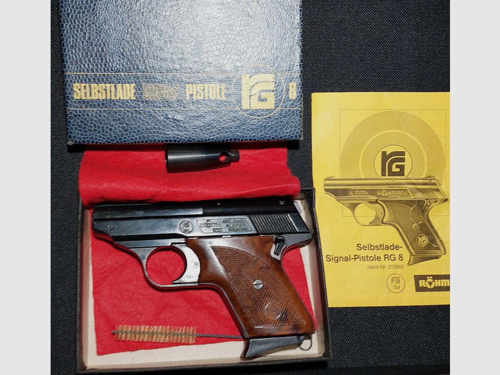 Röhm RG8 (RG 8) Pistolet à blanc Cal. 8mm OVP (PTB 154) RARE !