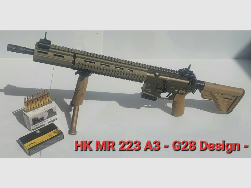 HK MR 223 A3 - G28 DESIGN - 16.5" - RAL 8000 - SELBSTLADEBÜCHSE - HK 416 ZIVIL - HK MR223 A3