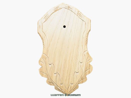 Eurohunt Gehörnbrett 15x10cm Außenmaß 19x12cm Eiche - Geschnitzt