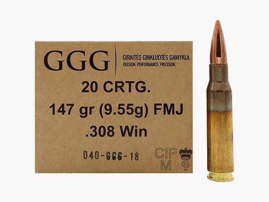 GGG .308 Win. Vollmantel 9,5g/147grs.