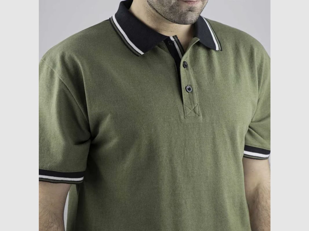 Elegantes Kurzarm-Polo Lewis aus Baumwolle und Polyester in Grün, Größe S bis 3XL, Bild 8 von 12
