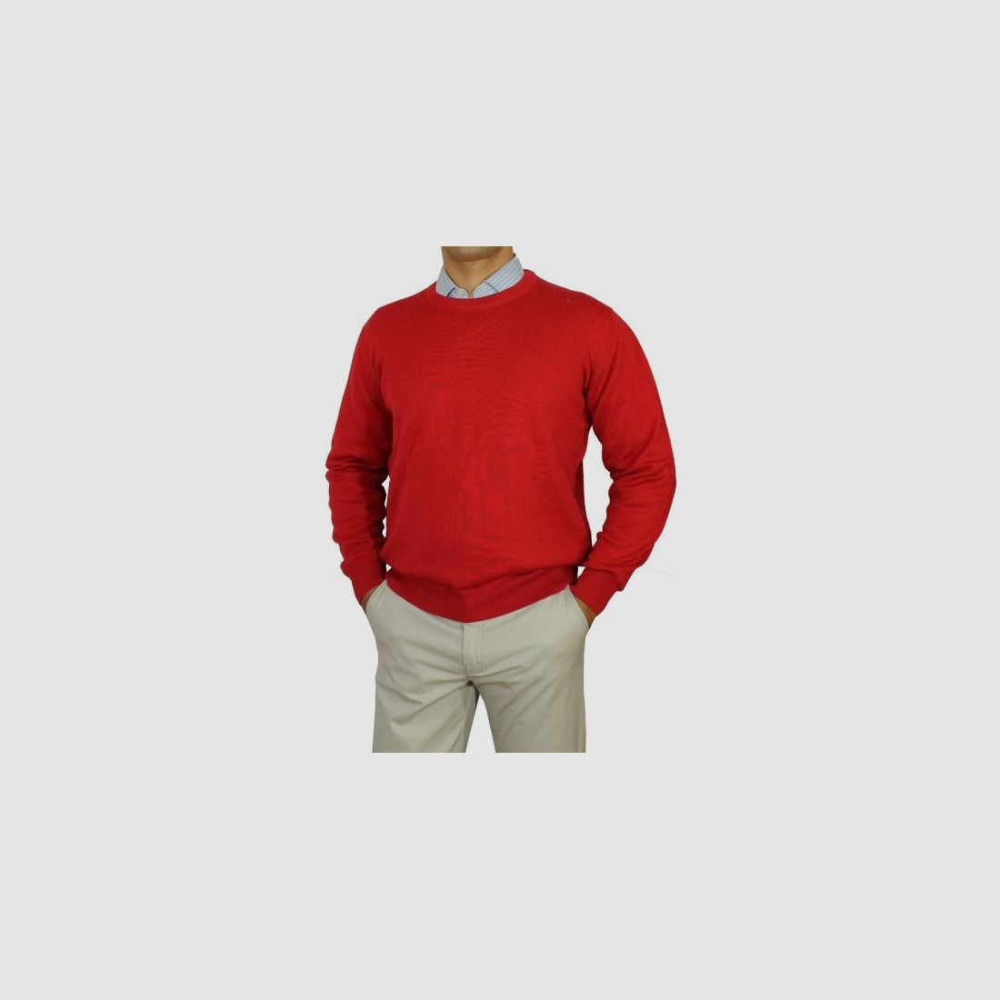 Heren Trui Ronde Hals Rood
