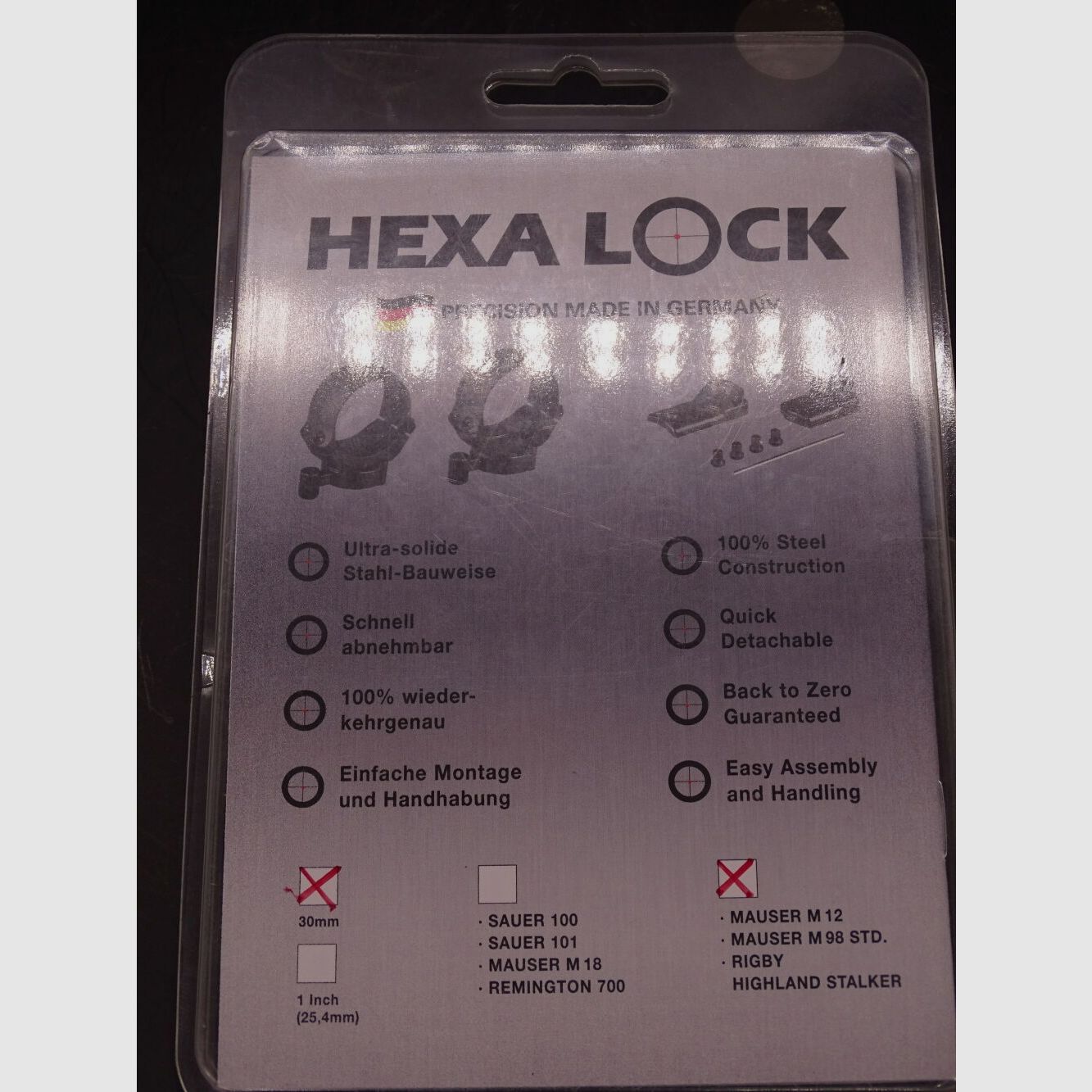 Hexa Lock Mauser M12 M98 STD Rigby Hexa Lock