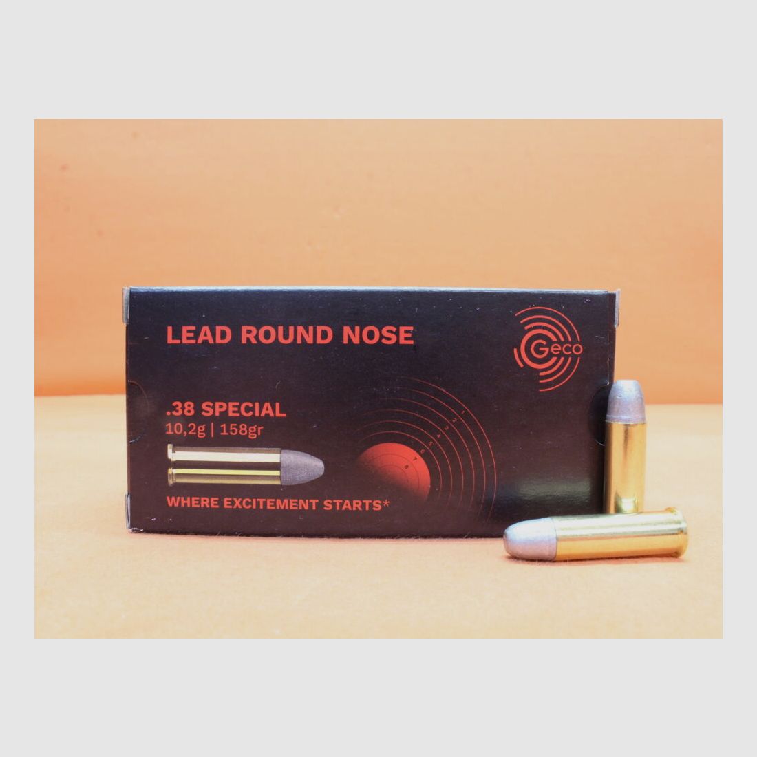 GECO Patrone .38Special GECO 158grs LRN (2317718) VE 50 Patronen/ 10,2g Blei-Rundkopf