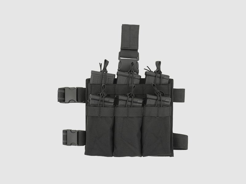 M4/AR-15 Six-Mag Stacker Drop Leg Panel - Black [8FIELDS]