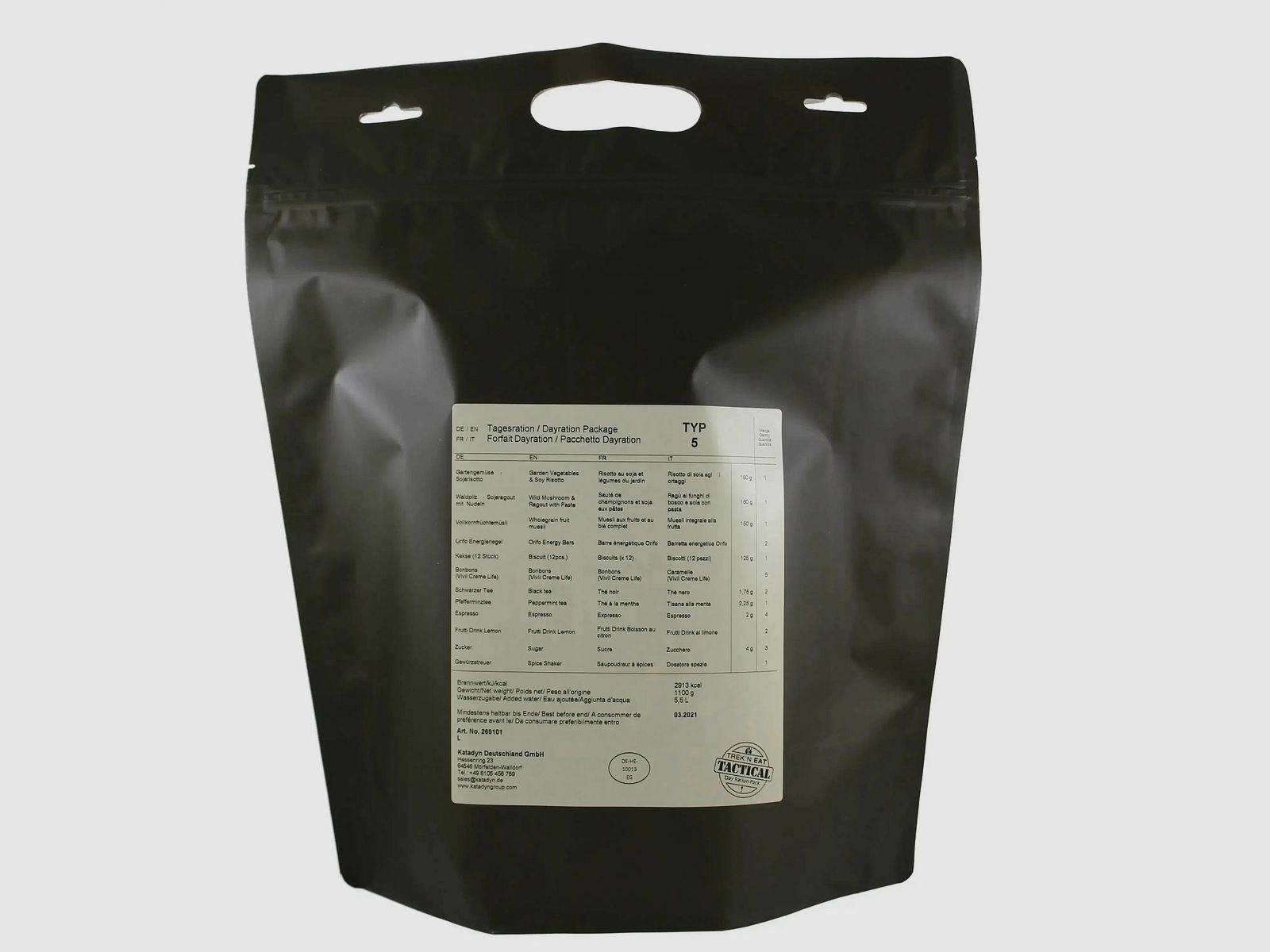 Katadyn Katadyn Tagesration Vegetarisch Day Ration Pack Typ 5