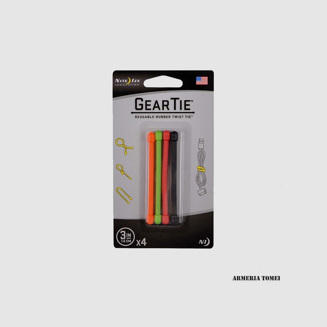 NITEIZE – GEARTIE 3 IN 7.6 CM – (4PK)