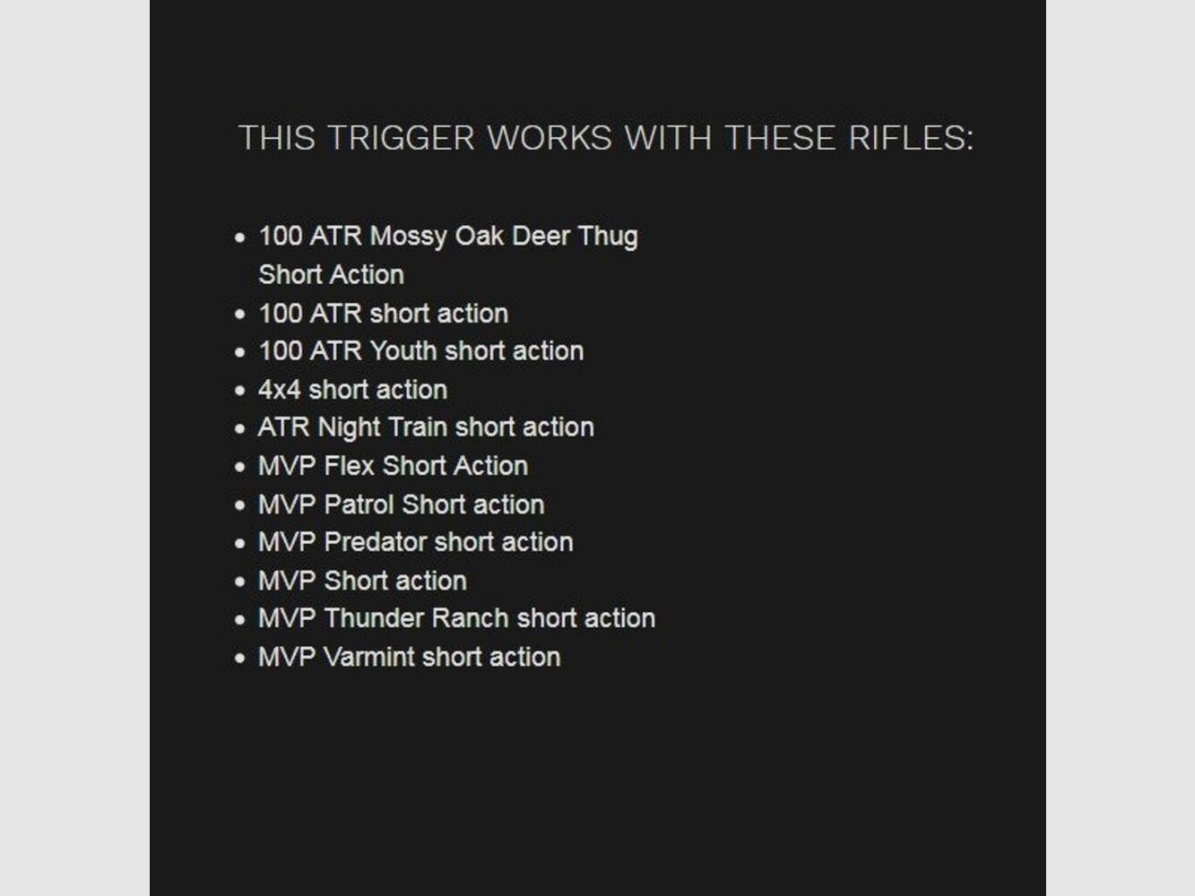 Timney Trigger for Mossberg 100ATR Short