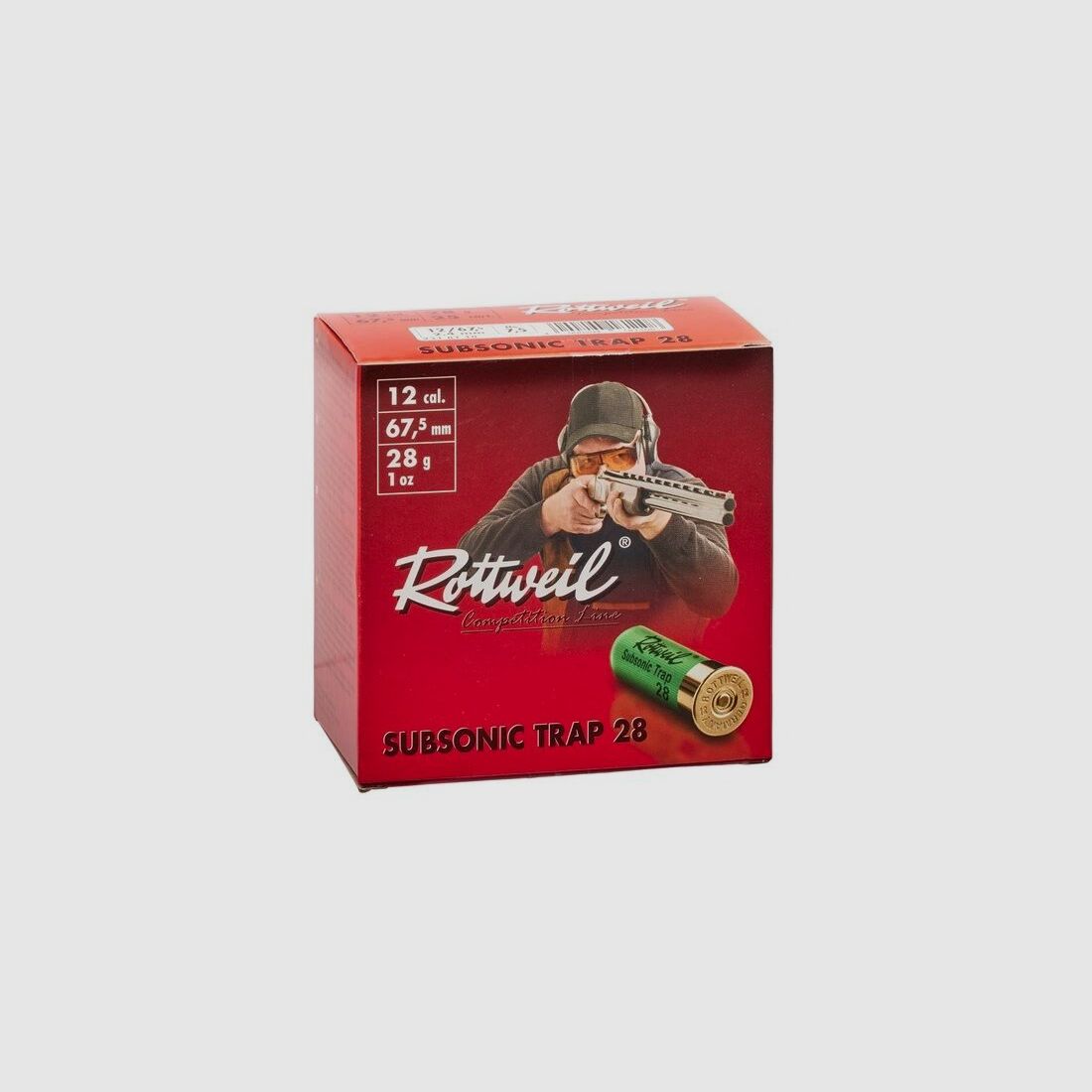 Rottweil shotgun ammunition, Subsonic Trap 28 Rottweil 12/67.5 28g 2.4mm No.7.5