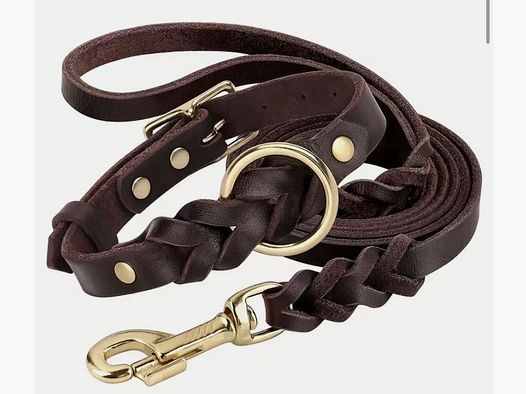 Hundehalsband-Set - Leder-Optik