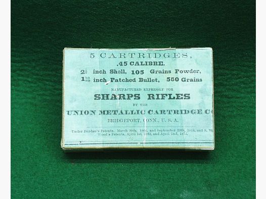 Patronendozen Sharps Rifle kaliber .45