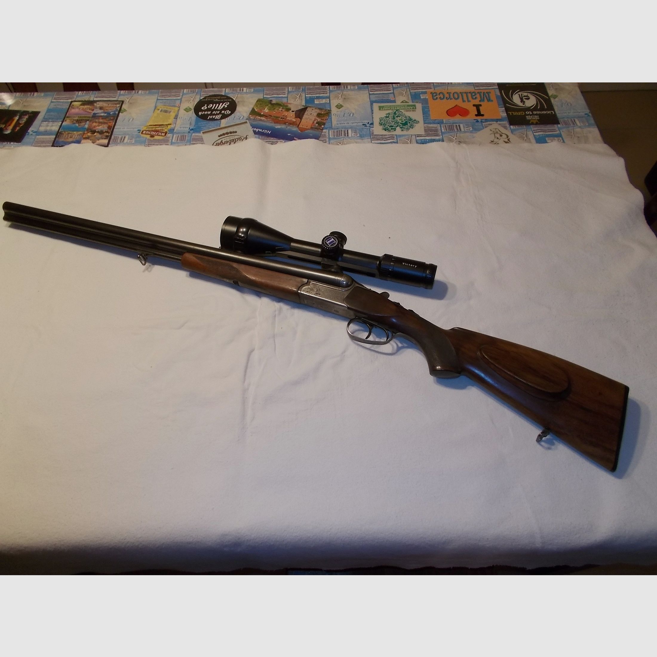 Suhler Jagddrilling 7x65R 12/70 mit Zeiss Diavari Optik mit Leuchtpunkt