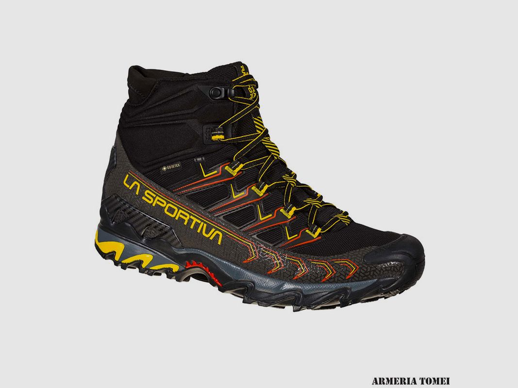 SHOES – MEN – LA SPORTIVA – ULTRA RAPTOR II MID GTX Black/Yellow, image 1 of 5