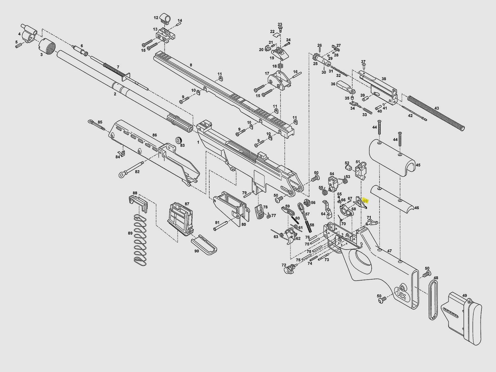 Heckler & Koch SL8 - Scorrimento