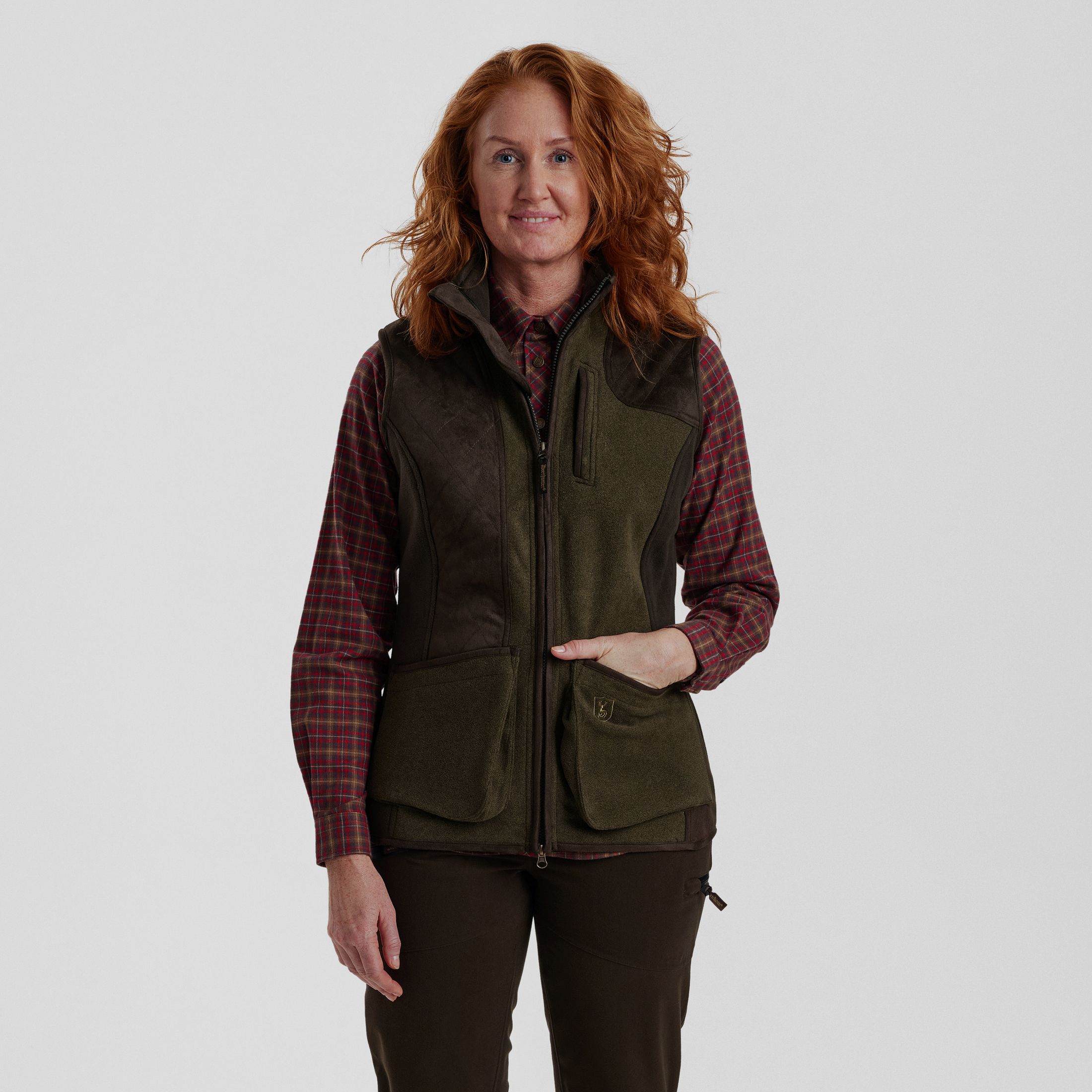 Lady Pam Shooting Weste - Graphite Green Melange – Kleidergröße Damen: 40