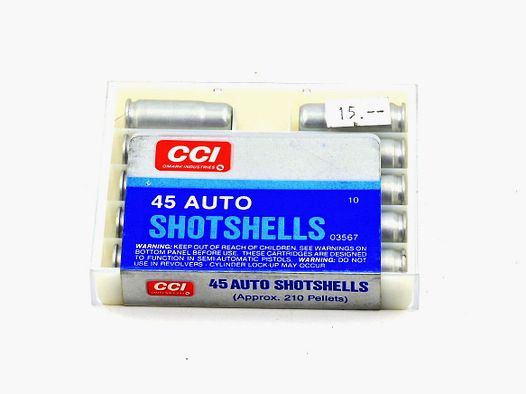 CCI 45 ACP, cartuccia a pallini 0,25 oz, 9 gr., 10 pz.