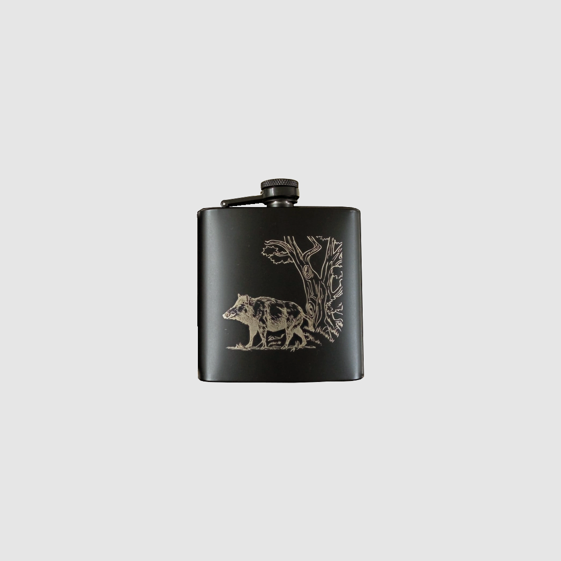 Jagd Edelstahl- Flachmann 180 ml mit Keiler Gravur