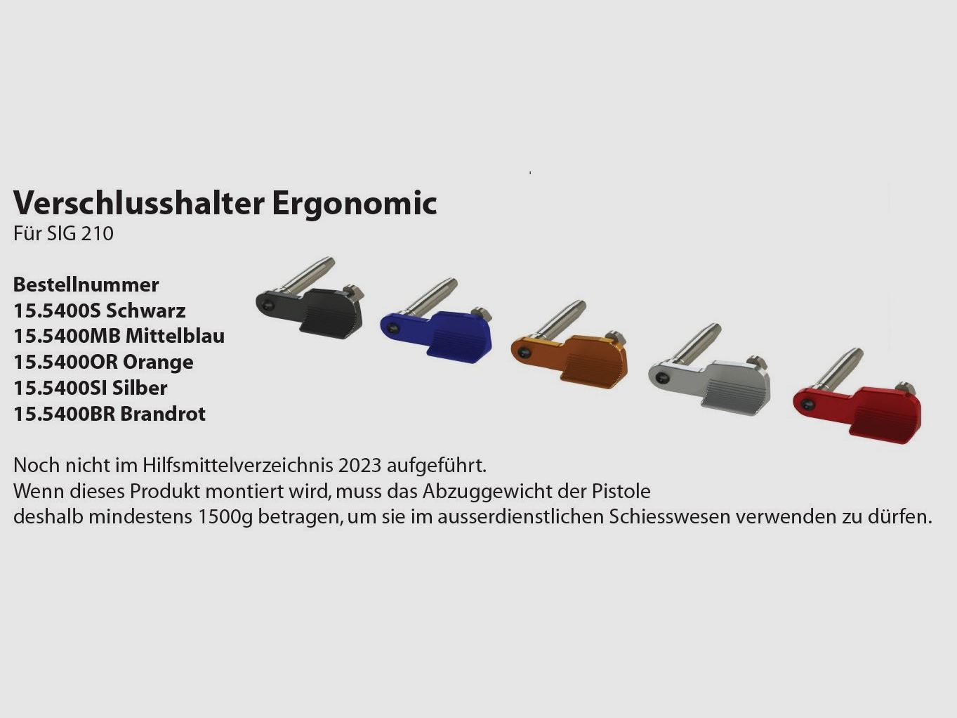 Wyss Verschlusshalter Ergonomic SIG P210