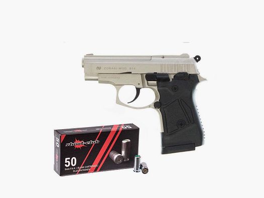 Zoraki 914-P blank pistol satina 9mm + 50 blank cartridges