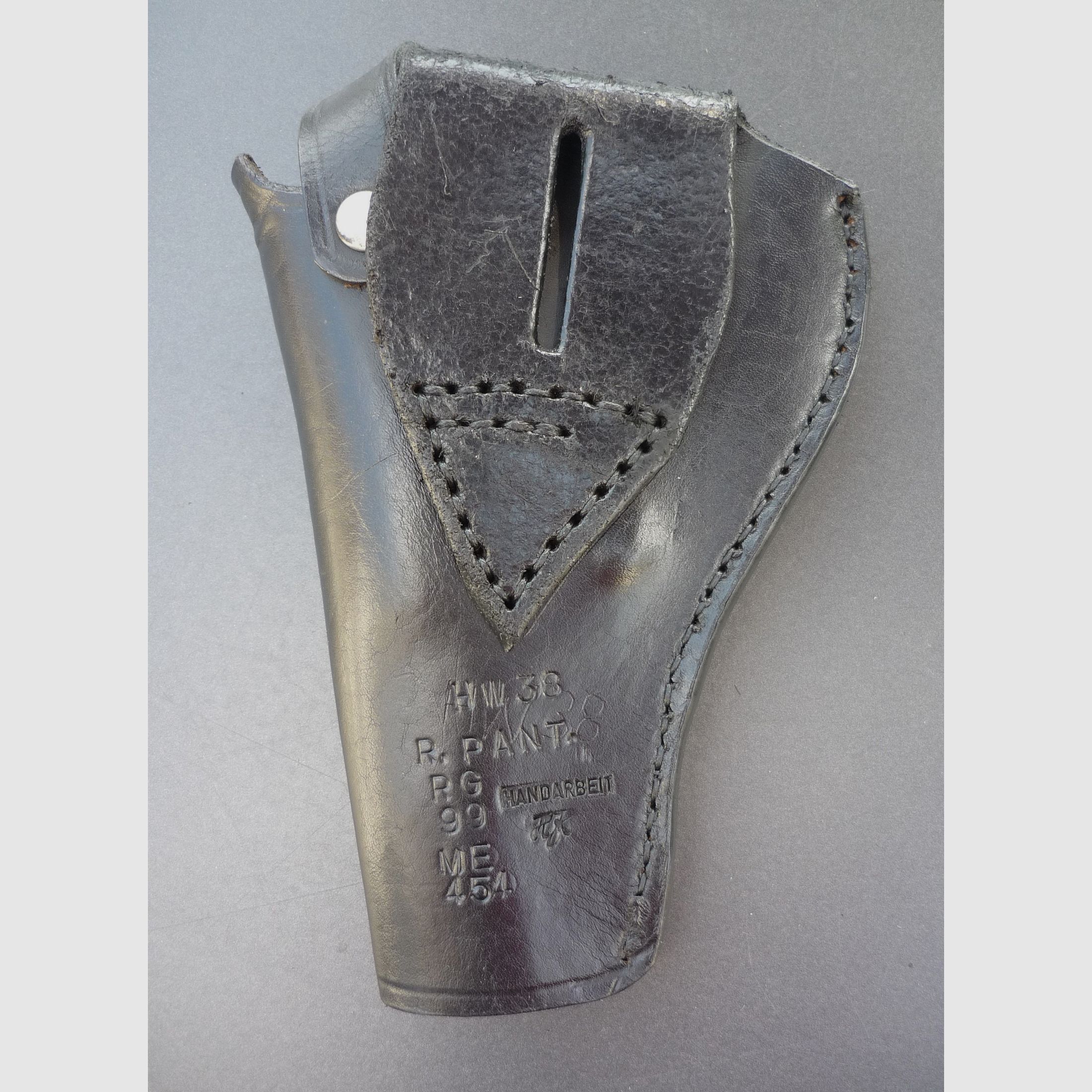 HKDesign Holster Art. Nr. 002: Holster semplice con cinturino di sicurezza - per HW 38 e altri, vedere foto - per destrimani, immagine 2 di 8