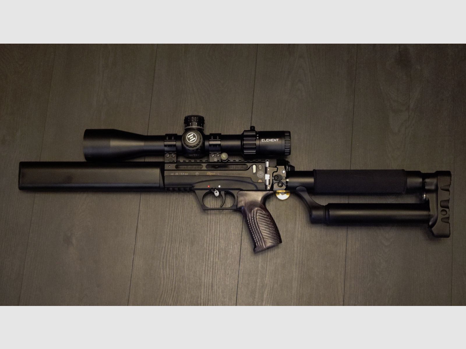 Edgun Leshy 2 / 350mm / CAL .22 5,5mm / F-Zeichen + Element Optics TITAN 3-18x50 FFP MRAD