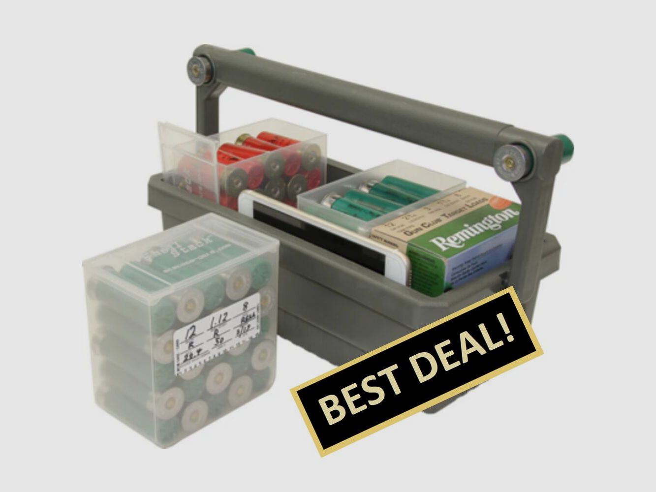 MTM PATRONENBOX CADDY MIT 4/SET VON SS25-00 ARMY GRÜN/TRANSPARENT VE:6
