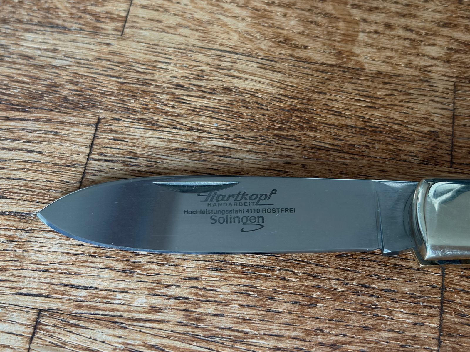 Cuchillo de bolsillo Hartkopf de madera de serpiente – Cuchillo de caballero de Solingen con herrajes de alpaca