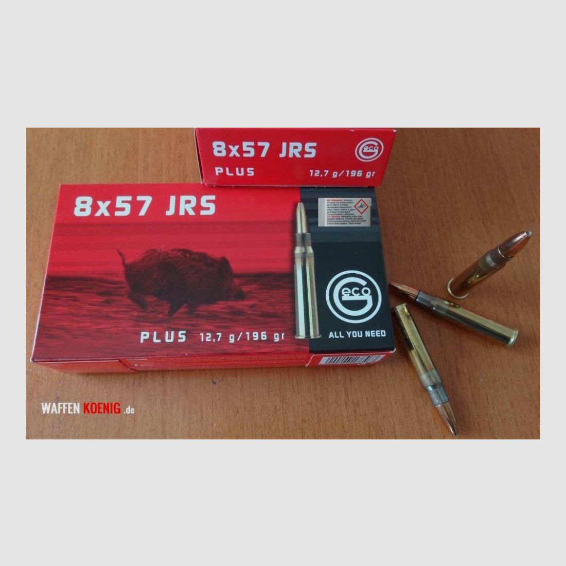 Geco 80 GECO Plus Patronen: 8x57 JRS-12,7 Gramm, Bild 1 von 2