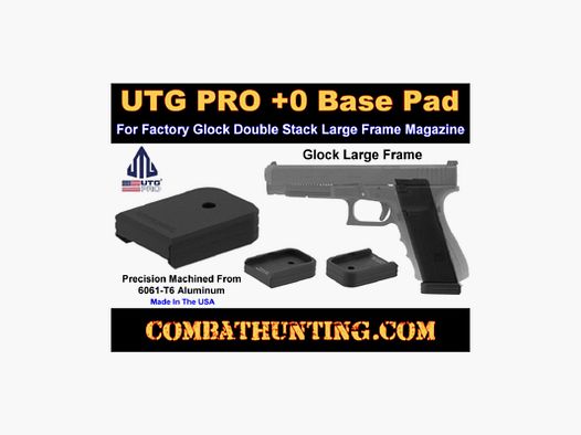 UTG PRO +0 Base Pad, Glock Large Frame .45ACP/10mm, Black oder Blue Aluminum
