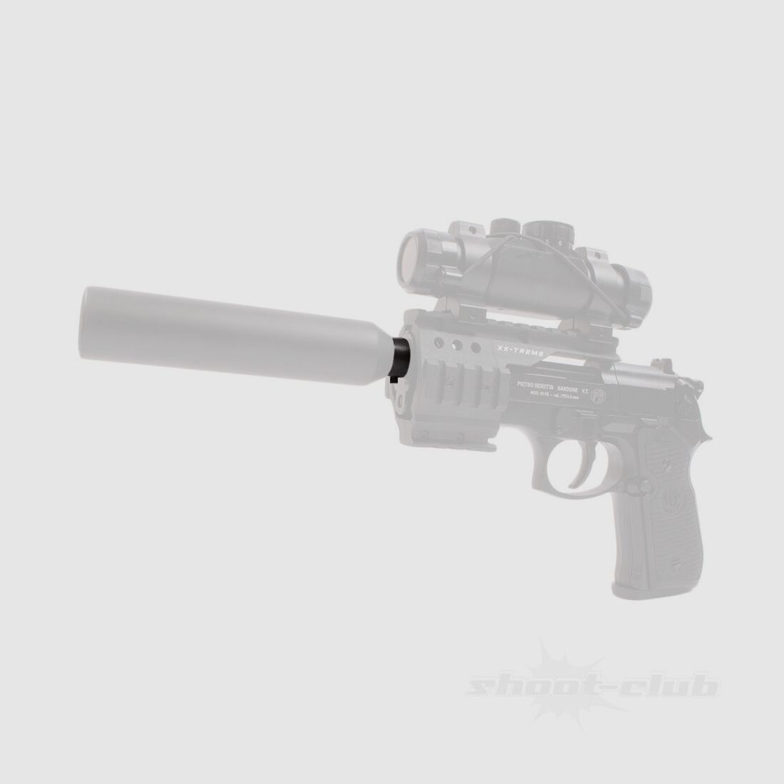 shoXx Schalldämpferadapter für Co2 Pistole Beretta M92 1/2 UNF