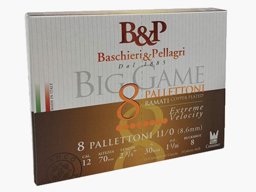CHEVROTINES BASCHIERI & PELLAGRI BIG GAME 8 GRAIN 30 GRAMM