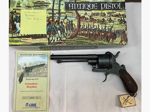 Lefaucheux Revolver 1870 Belgien  DEKO mit Göde Zertifikat
