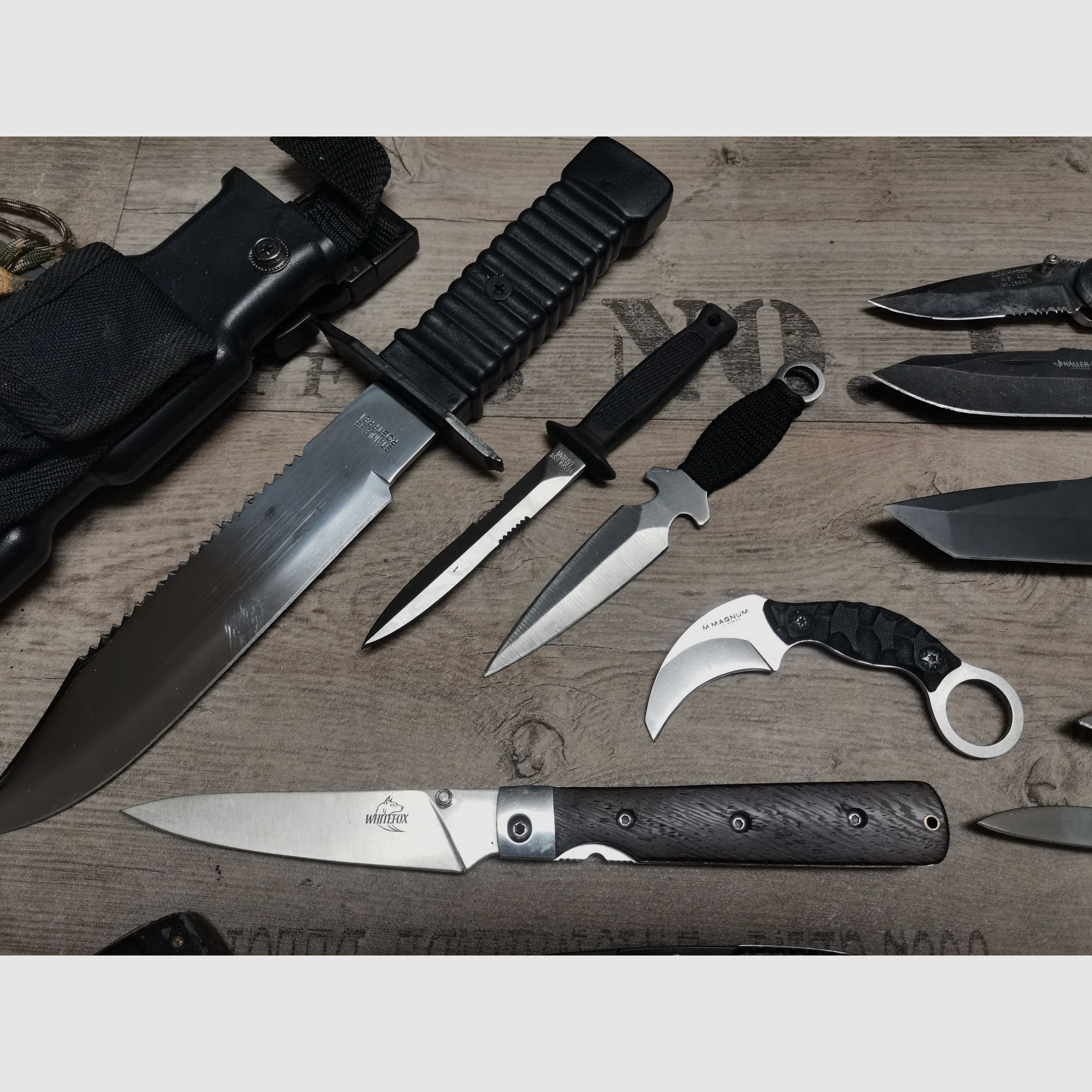 Haller Walther Böker Herbertz etc. Messer Konvolut Einhandmesser Springmesser Karambit Dolch 