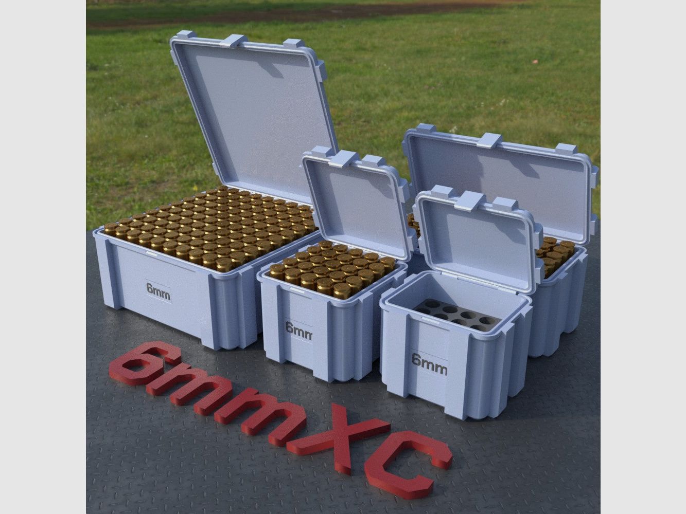 Filamelt scatola per munizioni / 6mm XC / 'coperchio a ribalta' / scatola per cartucce, scatola per munizioni, immagine 3 di 8