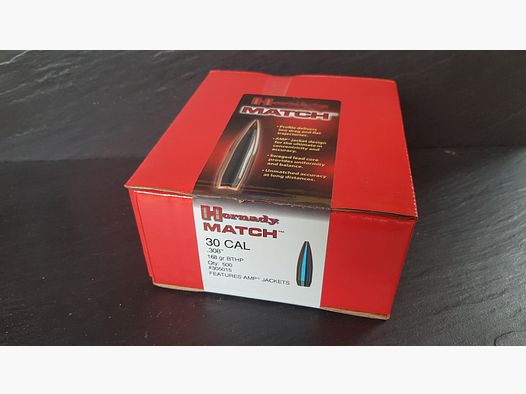 Hornady .30 168 HPBT National Match 50St andere Mengen machbar no Lapua Scenar Sierra Berger Nosler